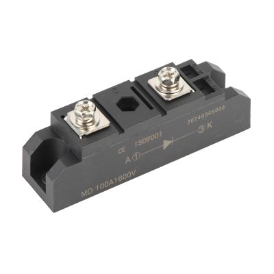 100A, 1600V 2 Terminal Diode Bridge Rectifier Power Module Copper Plate Cooling MD100A Maximum Welded Structure Black, with High Heat Dissipation, for PWM Inverter Current Input,