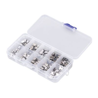 100Pcs Micro MINI USB Female Plug Connector with USB Sockets, Plated Connectors for Digital Devices, Household Appliances, Security Products, Comes with Storage Box, Use Easily