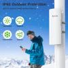 3PCS Wireless Bridge Kit, Gigabit Point to 2 Points Outdoor WiFi Bridges for 3Km Long Range Network Expansion+Adalov Outdoor Wi-Fi Access Point with Bracket Mount, 1200Mbps Long Range view 3