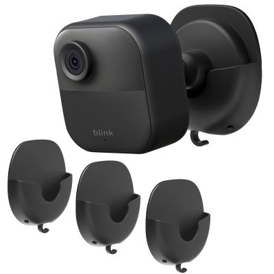 SIBADA Blink Camera Wall Mount Holder 3 Pack, No Drill No Screws Bracket for Blink Mini/Mini 2/Outdoor/Indoor, Strong Adhesive, Easy to Install (Black)
