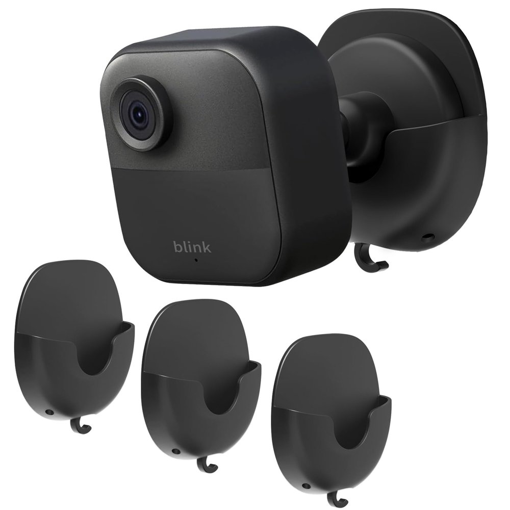 SIBADA Blink Camera Wall Mount Holder 3 Pack, No Drill No Screws Bracket for Blink Mini/Mini 2/Outdoor/Indoor, Strong Adhesive, Easy to Install (Black)
