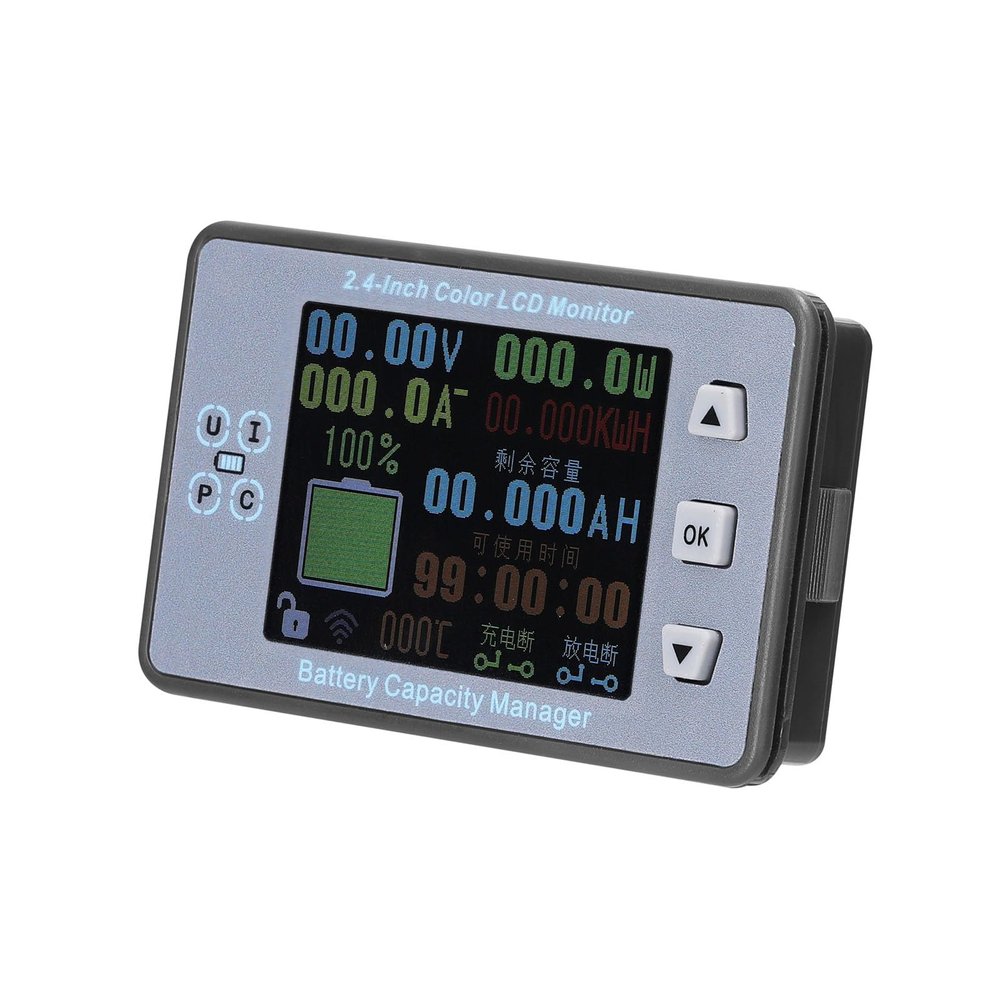 Battery Capacity Tester, 2.4 inches Battery Load Tester Load Tester Color LCD Voltmeter (Without Cover)