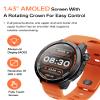 AOLON GPS Smart Watch for Men, 1.43'' AMOLED Smartwatch with Compass/Barometer/Altimeter, Heart Rate/Sleep Monitor, 30M Waterproof, 60+ Sports Fitness Tracker for Android/iOS, Black & Orange (2 Bands) view 2