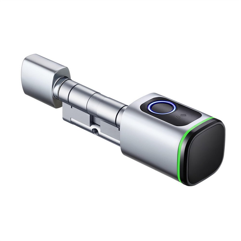 Dioche Fingerprint Door Lock, Smart Door Knob Support App, Fingerprint, Mechanical Key and Ic Card Unlocking Methods Door Lock Biometric Door Knobs with Semi Condictor Fingerprint Sensor (Silver)
