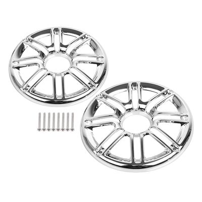 YDLMT Chrome 3D Round Rear Speaker Trim Grills Fairing Covers Fit for Harley Electra Glide FLHTCU/L FLHTCLTC 2014-2023, Road Glide Ultra FLHTK/L 2016-2019