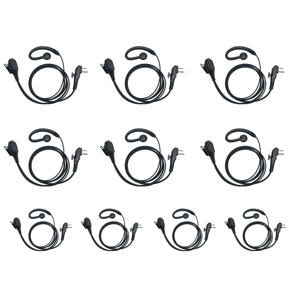 BVMAG C Shape Earpiece Headset with PTT Mic Compatible with Hytera HYT BD502 BD502i PD502 PD550 PD562 TD500 TD562 Walkie Talkie Two Way Radio 10Pack