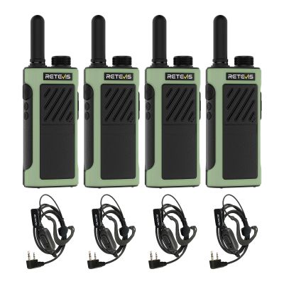 Retevis RB66P Walkie Talkies for Adult, Fast Charging, Flashlight, Walkie Talkies with Earpiece, 1500mAh, USB-C, Fluorescent Design, Portable FRS Two Way Radios for Work Camping Hiking(4 Pack)