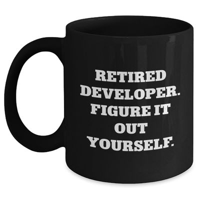 AddictiveDesignsCo Developer Figured It Out Black Coffee Mug Gifts from Coworkers for Developers Birthday