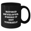 AddictiveDesignsCo Developer Figured It Out Black Coffee Mug Gifts from Coworkers for Developers Birthday view 2