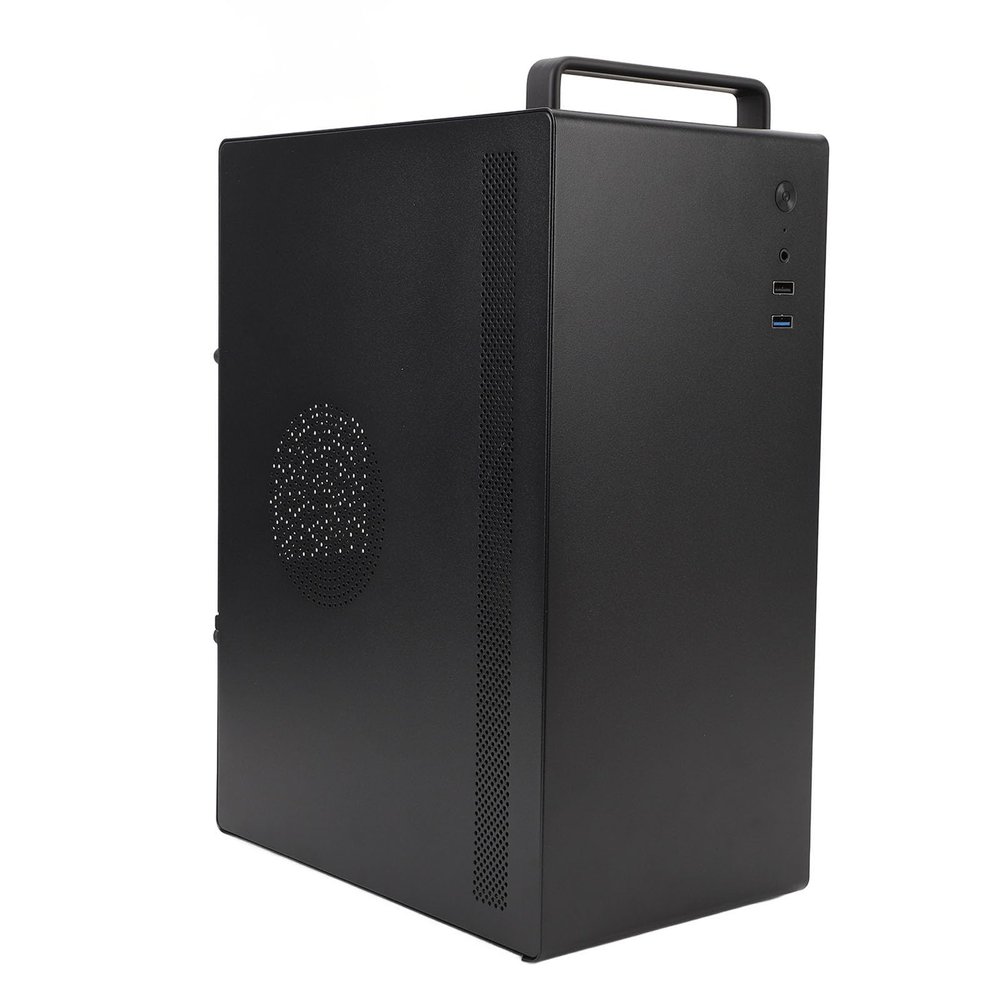 ciciglow Micro ATX ITX Gaming Computer Case Supports SSD HDD, 4 PCIe USB 3.0 2.0 Port, Perforated Steel Plate, Full Compatibility for Office Home with Reasonable Space Layout