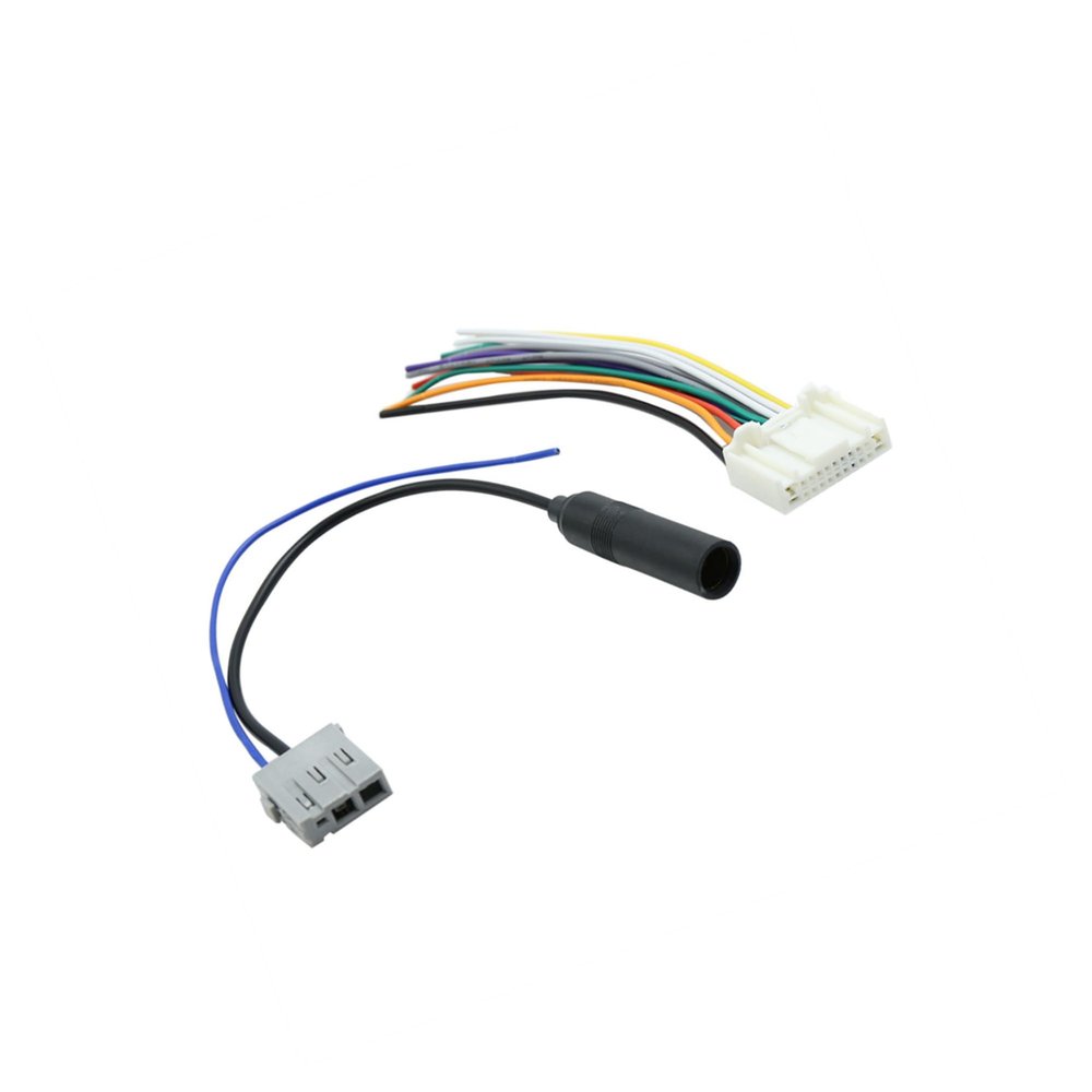 A ABSOPRO 2 in 1 DC 12V Car Wire Harness Male Socket W FM Antenna Adapter Cable for Nissan Item Replacement