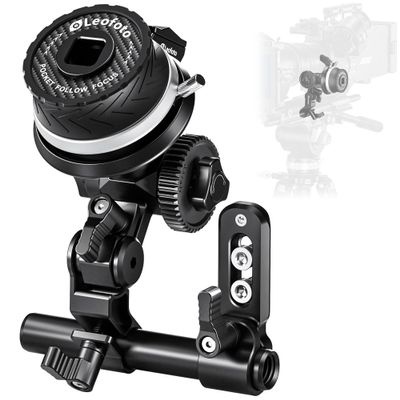LEOFOTO Follow Focus Gear Ring Kit with A & B Stops, 15mm Rod, Rod Clamp and Silicone Gear, Compatible with Lenses up to 114mm in Diameter, Weight 290g, for Mirrorless and Cinema Cameras (LFF-01)