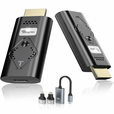 TONGTION Wireless HDMI Extender, Wireless HDMI Transmitter and Receiver, 2.4/5GHz Plug & Play, for Streaming Video and Audio to Monitor from Laptop/Pc/Tv Box(1080P-NEW)