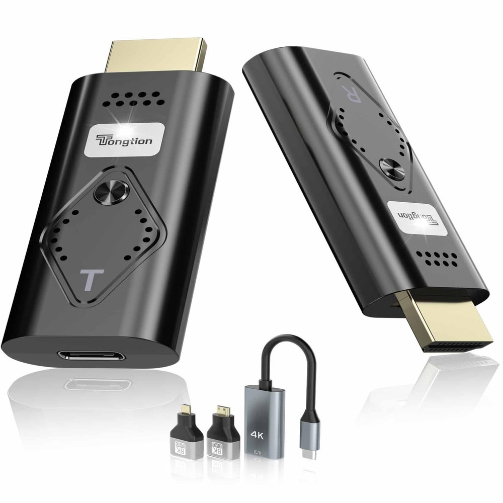 TONGTION Wireless HDMI Extender, Wireless HDMI Transmitter and Receiver, 2.4/5GHz Plug & Play, for Streaming Video and Audio to Monitor from Laptop/Pc/Tv Box(1080P-NEW)