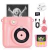 Hikkon Instant Print Camera for Kids - 2.4 Inch Kids Camera Instant Print with Paper & 32G Card- Digital Children Toys as Christams Birthday Gifts for Girls Boys Age 3-12 - Pink view 1