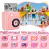 Hikkon Instant Print Camera for Kids - 2.4 Inch Kids Camera Instant Print with Paper & 32G Card- Digital Children Toys as Christams Birthday Gifts for Girls Boys Age 3-12 - Pink view 2