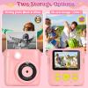 Hikkon Instant Print Camera for Kids - 2.4 Inch Kids Camera Instant Print with Paper & 32G Card- Digital Children Toys as Christams Birthday Gifts for Girls Boys Age 3-12 - Pink view 3