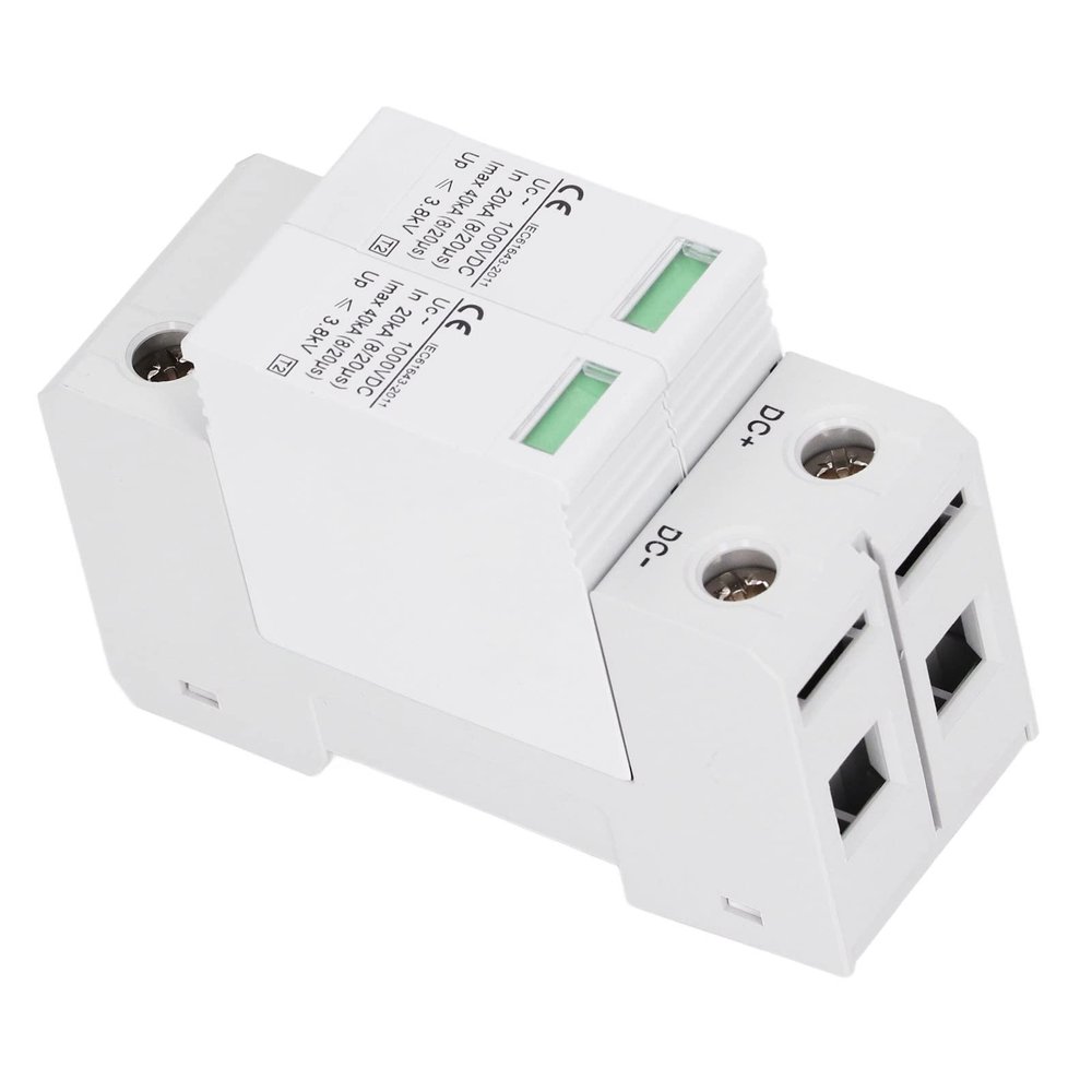 DC Gushing Protector with Overcurrent Protection, Rail Installation, and IP20 Rating for Photovoltaic (2P)