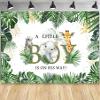 15x8ft Jungle Safari Baby Shower Backdrop for Boy Jungle Greenery Animals Baby Shower Decorations Photo Backdrop Banner Safari Boy's Wild Party Supplies Photo Props Baby Shower Photoshoot Banner view 1
