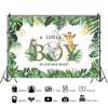 15x8ft Jungle Safari Baby Shower Backdrop for Boy Jungle Greenery Animals Baby Shower Decorations Photo Backdrop Banner Safari Boy's Wild Party Supplies Photo Props Baby Shower Photoshoot Banner view 2