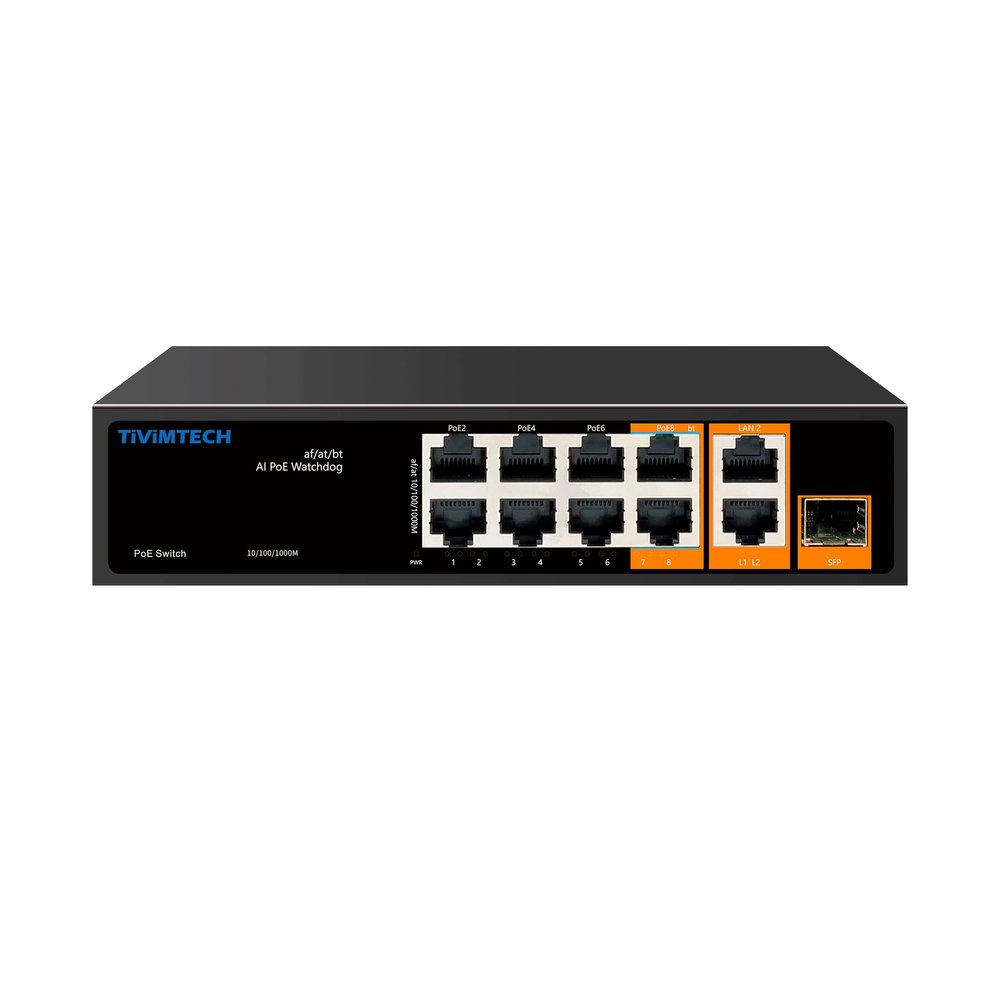 11 Port AI PoE Switch with 2 Uplink Network Switch Ethernet Switch PoE++ Port 802.3af/at/bt Compliant Durable Metal with 120W High Power Unmanaged Plug and Play