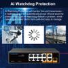 11 Port AI PoE Switch with 2 Uplink Network Switch Ethernet Switch PoE++ Port 802.3af/at/bt Compliant Durable Metal with 120W High Power Unmanaged Plug and Play view 4
