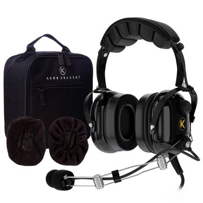 P1 General Aviation Headset with Pilot Headset Bag, and 100% Cotton Ear Cloth Cover