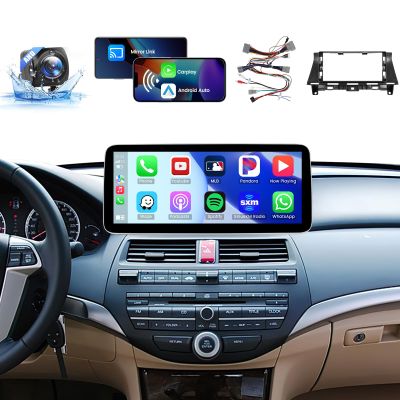 [4G Internet + 5GHz WiFi] 8 Core 2+32G Car Radio for Honda Accord 8th 2008-2013, 12.3-Inch Touch Screen for Accord with Carplay Bluetooth 5.0, DSP/32EQ, AM/FM/RDS, 1920 * 720 Resolution