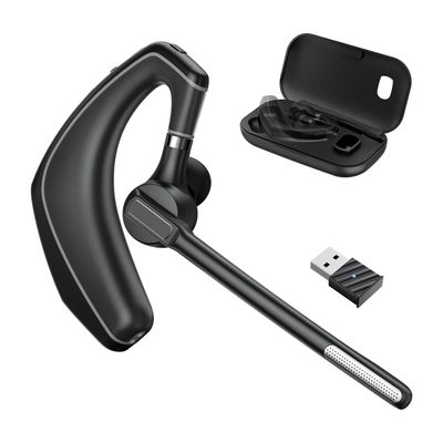 Herloreen Wireless Bluetooth Headset for Work with Built-in Microphone Charging Case Call Noise Canceling Mic for PC Computer, Laptop, Cell Phones, Remote Work, Call Center, Trucker Work, Business
