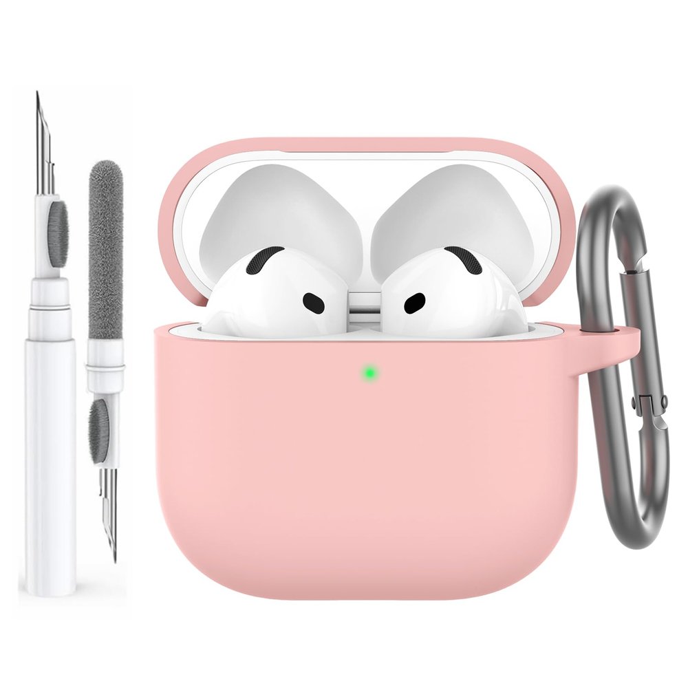 AhaStyle AirPods 4 Case Cover (2024) with Cleaning Kit Soft Silicone Shockproof Cover Skin for Apple AirPods 4th Gen Support USB-C & Wireless Charging