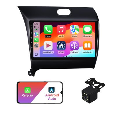 2+32G Android 12 Double Din Car Stereo for Kia K3 Cerato 3 Forte 2013-2018 with 9 Inch Touchscreen Radio Built-in Wireless Carplay/Android Auto/GPS/Bluetooth/FM/AUX-in/SWC/Backup Camera