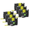 GREENCYCLE 6 Pack Compatible for Brother P-Touch Hse621 Hse-621 Hs-621 Hs621 Heat Shrink Tube Label Tape Hse 8.8mm 0.34" Black on Yellow Label Tape for PTE500 PTE300 PTH300 PTE550W PTP750WVP view 1