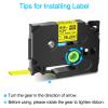 GREENCYCLE 6 Pack Compatible for Brother P-Touch Hse621 Hse-621 Hs-621 Hs621 Heat Shrink Tube Label Tape Hse 8.8mm 0.34" Black on Yellow Label Tape for PTE500 PTE300 PTH300 PTE550W PTP750WVP view 3
