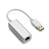 Wired LAN Adapter Aluminum Alloy USB3.0 to RJ45 Gigabit Ethernet USB to Ethernet Converter 10/100/1000Mbps Desktop Network Card(Silver) view 3