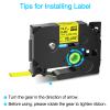 GREENCYCLE 30 Pack Compatible for Brother P-Touch Hse631 Hse-631 Hs-631 Hs631 Heat Shrink Tube Label Tape Hse 11.7mm 0.46" Black on Yellow Label Tape for PTE300 PTE500 PTP750WVP Printer view 3