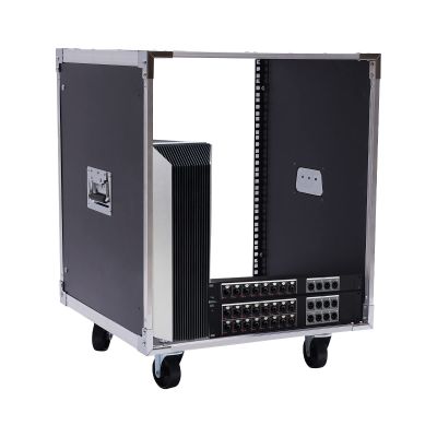 12U Portable Rolling Network Rack, Rolling Server Cabinet Rack with Built-in Handles & Swivel Caster Wheels Open Frame Audio Studio Video Telecom Equipment Rack 220lbs Capacity Black