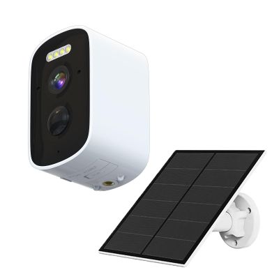 Andoer Solar Powered Wireless Security Camera 2K 4MP Wall Mount Smart WiFi Camera PIR Motion Detection Two-Way Audio Color Night Vision IP66 Waterproof Wireless Monitor Camera for Home Outdoor Indoor