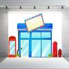 BELECO 7x5ft Fabric Post Office Backdrop Cartoon Street Blue Postoffice Mailbox Telephone Booth Background for Themed Party Decorations Postman Kids Birthday Shoot Photo Studio Props view 3