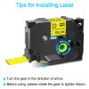 GREENCYCLE 20 Pack Compatible for Brother P-Touch Hse651 Hse-651 Hs-651 Hs651 Heat Shrink Tube Label Tape Hse 23.6mm 0.92" Black on Yellow Label Tape for PTE300 E500 E550W D600 P700 P900 P750W view 3
