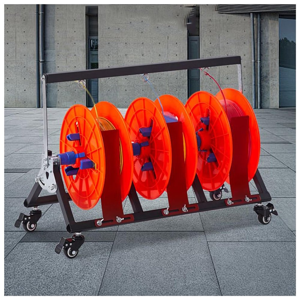 Foldable Wire Spool Rack with Wheel,Wiring Spool Dispenser,Heavy Duty Spool Storage Holder,for Electrical Industrial Use,220lbs Capacity