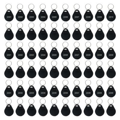 100pcs RFID Key Fobs Writable, Thin 26 Bit Proximity Key Fobs Fit for Prox Key ISO-Prox 1346 1386 1326 H10301 Format Readers, Works with The Vast Majority of Access Control Systems Black (100pcs)