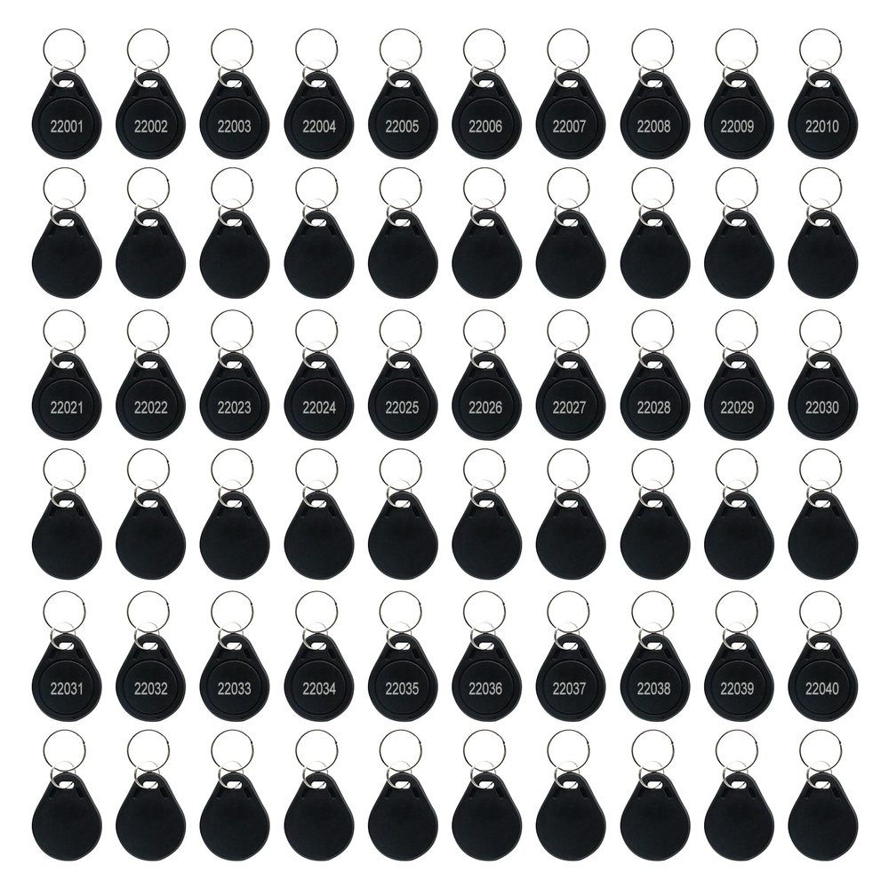 100pcs RFID Key Fobs Writable, Thin 26 Bit Proximity Key Fobs Fit for Prox Key ISO-Prox 1346 1386 1326 H10301 Format Readers, Works with The Vast Majority of Access Control Systems Black (100pcs)