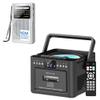 Rechargeable CD Player Boombox Bluetooth Cassette Player Combo + NOAA Weather Radio view 1