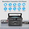 Rechargeable CD Player Boombox Bluetooth Cassette Player Combo + NOAA Weather Radio view 2