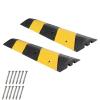 LYUCAYHQ 2 Pack of 2 Channel Floor Cable Cover, Speed Bumps for Driveway, Rubber Speed Bumps, Driveway Ramps, with Reflective Beads, 22000 Lbs Capacity, 39 * 12 * 2 in view 1