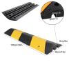 LYUCAYHQ 2 Pack of 2 Channel Floor Cable Cover, Speed Bumps for Driveway, Rubber Speed Bumps, Driveway Ramps, with Reflective Beads, 22000 Lbs Capacity, 39 * 12 * 2 in view 2