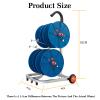 Wire Spool Rack with Wheel,Spool Cable Dispenser,Multi-Spool Wire Rack Dispenser,Heavy Duty Spool Storage Holder,for Electrical Industrial Use,330lbs Capacity(81x45x45cm) view 2