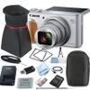 Canon Powershot SX740 HS Digital Camera + 64GB Memory Card, LCD Hood with Magnifier, Case, and More (Silver) (Photo Pro Bundle) (Renewed) view 1