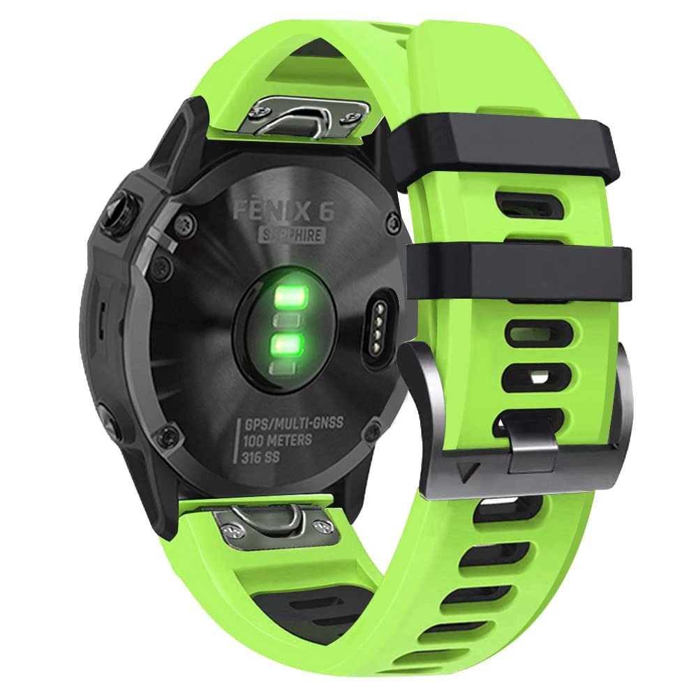 AISPORTS Compatible with Garmin Fenix 8 51mm/7X/7X Pro/6X/6X Pro/5X/5X Plus/3/3 HR Band Silicone, 26mm Quick Fit Watch Band Soft Silicone Wristband Replacement Band for Garmin Epix Pro Gen 2 51mm