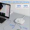 PD30W 2 Prong Power Strip with USB C, meta-ant 2 Prong to 3 Prong Outlet Adapter, Two Prong Power Strip with 3 Outlets & 4 USB(2 USB-C), 4ft Extension Cord 2 Prong Outlet, Polarized, for Old House view 2